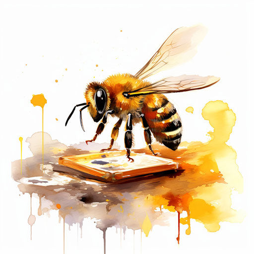 Spelling bee clipart in Impressionistic style