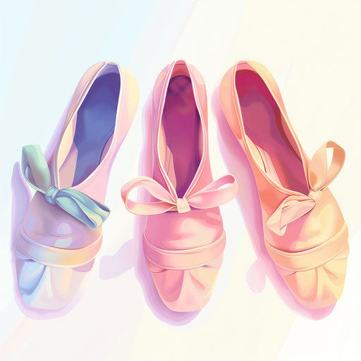 Realistic ballet shoes clipart on flat white background