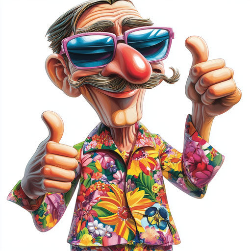 Humorous caricature of collaboration clipart with human traits