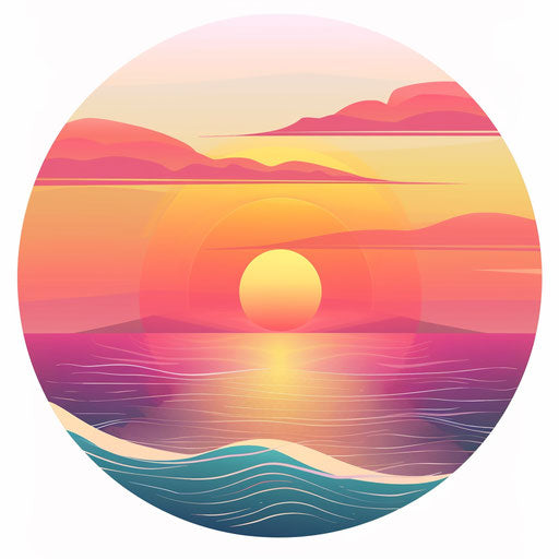 Sunrise clipart in photorealistic style