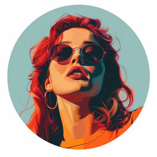 Realistic clipart with flat random background and vibrant tones