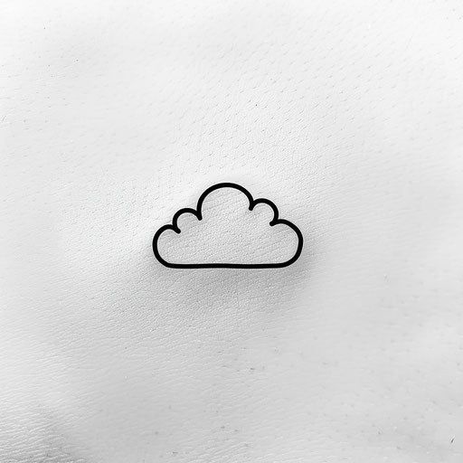 Minimalist black cloud on white background