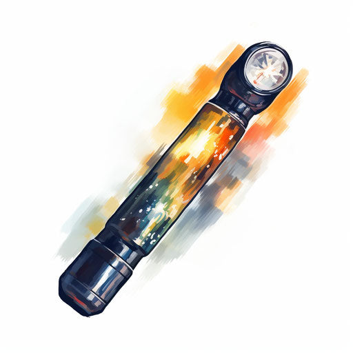 Flashlight clipart in Impressionistic Art style on white background