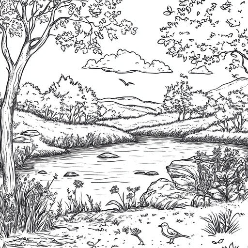 Peaceful nature scene with an inspiring message