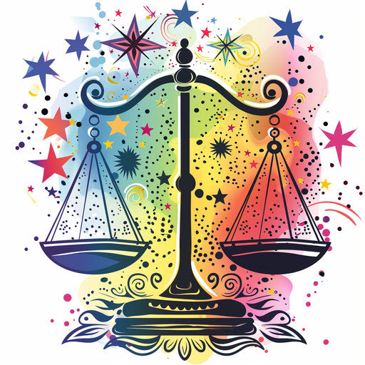 Libra constellation with fireworks-style stars