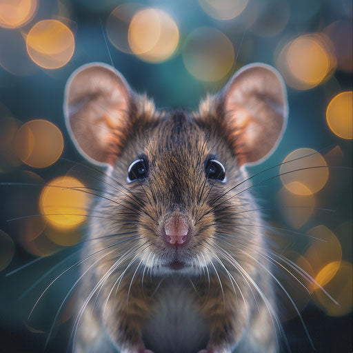 Curious mouse with whimsical background