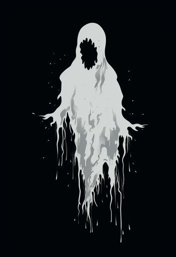 a ghost in an outline format, emphasis on negative space