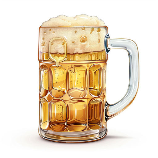 Realistic beer mug clip art on white background