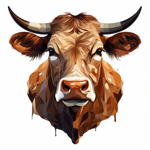 Cow vector png in the style of Chiaroscuro Art, on a white background