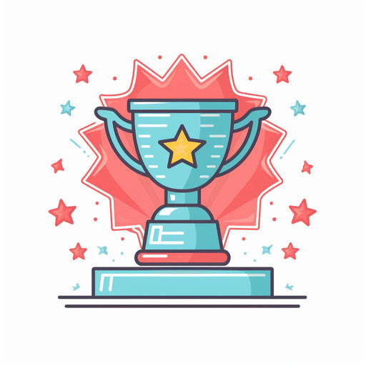 Prize clipart in Minimalist style, on white background