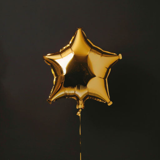 Golden star balloon 1 1cm 0, sculptural geometric style
