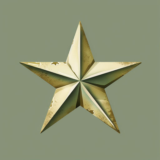 Star clipart in PNG on muted olive background