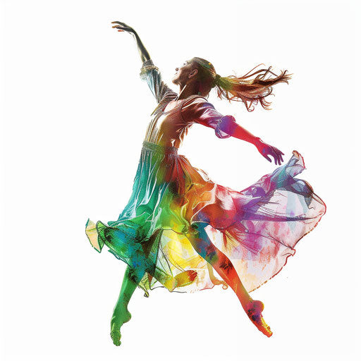 Realistic dance illustration on white background with high detail