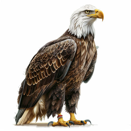 Realistic eagle clipart with flat white background