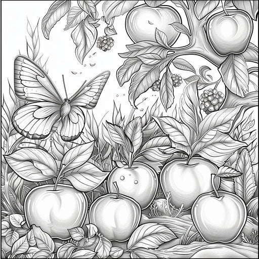 Apples with Fairy Wings in a Magical Forest