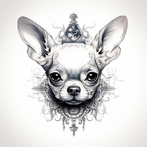 Chihuahua tattoo design creator, minimalist style