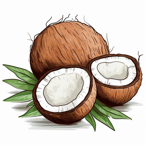 Coconut clipart in the style of Pastel Colors Art, on a white background