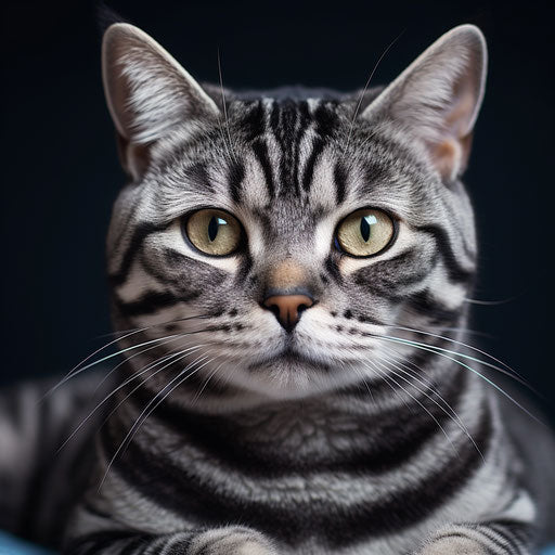 Close-up of an American shorthair cat's face