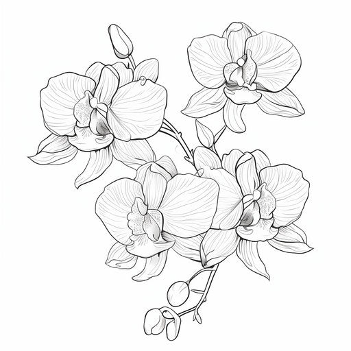 Orchid in linear composition tattoo norwegian nature