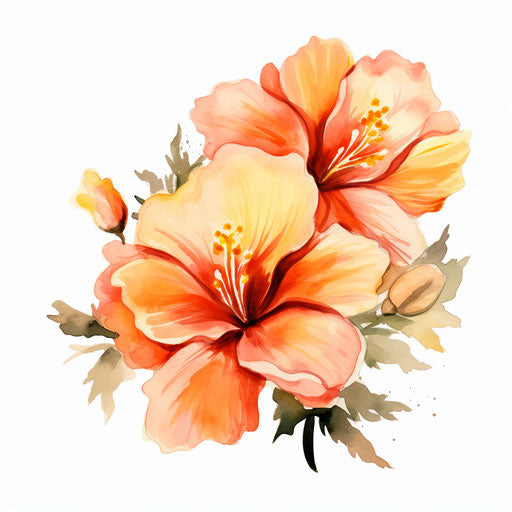 Simple flower clipart in the style of Oil painting