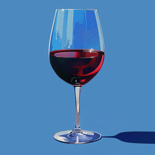 Realistic wine illustration on royal blue background
