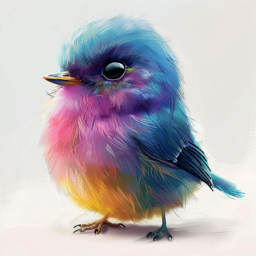 Realistic cute bird clipart on flat white background