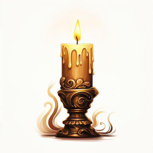 Candle illustration in chiaroscuro art style
