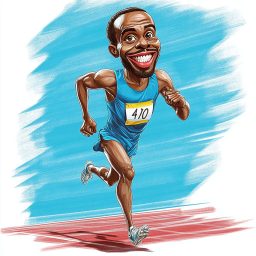 Humorous caricature of a track and field clipart with human characteristics