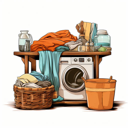 Laundry illustration in the style of Chiaroscuro Art