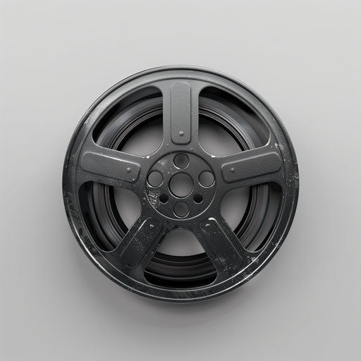 Realistic movie reel clipart on flat white background