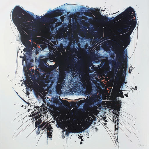 Vibrant and fierce black panther head tattoo