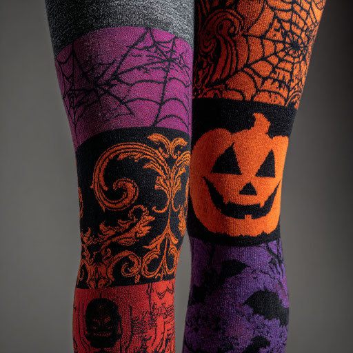 Decorative Halloween-Themed Leggings and Cozy Top