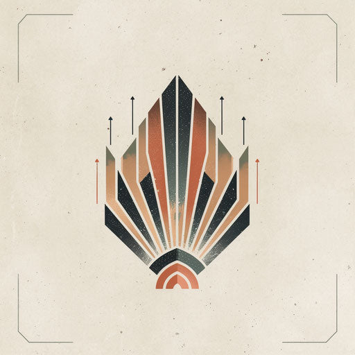 Retro business logo with vintage fonts and muted colors on off-white background