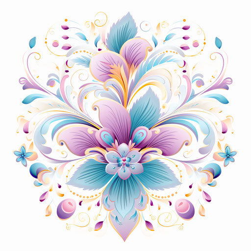 Ornament clipart in the style of Pastel Colors Art, on white background