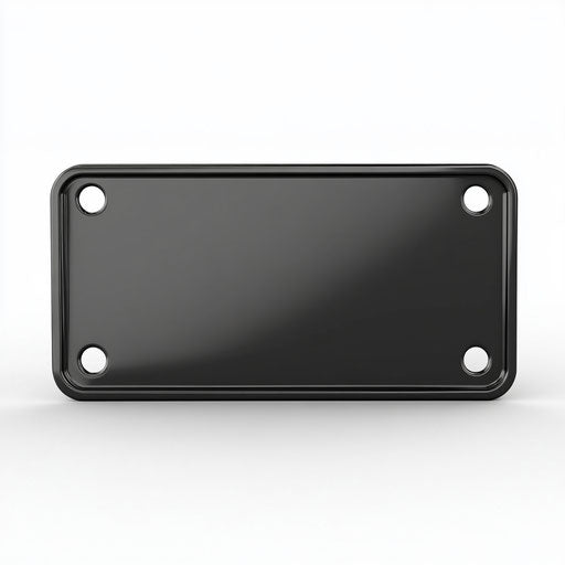 3D Vehicle License Plate on flat white background
