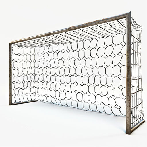 Realistic soccer goal clipart on flat white background
