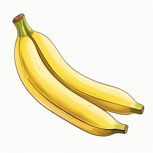Banana clipart in the style of Pastel Colors Art, on a white background