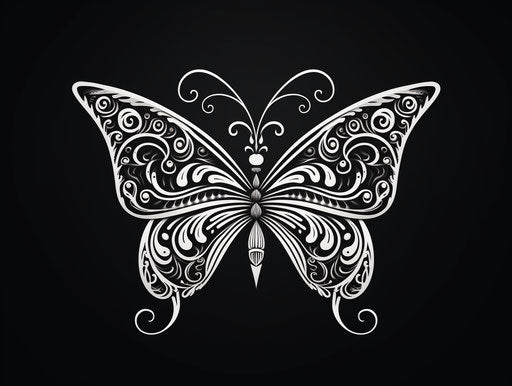 Drawing butterfly wings tribal, minimalist style, intense animal, cultural symbols, spiritual motifs