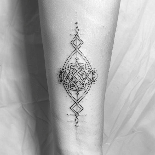 Celtic knot tattoo with a modern twist