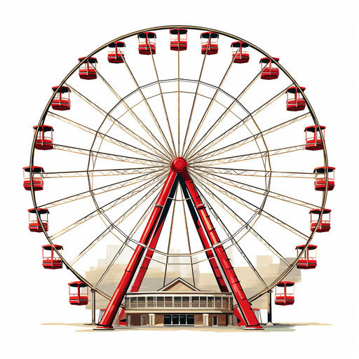 Ferris wheel illustration in the style of Chiaroscuro Art, on white background