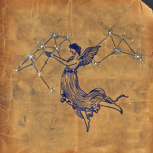 Ethereal Virgo constellation tattoo sketch