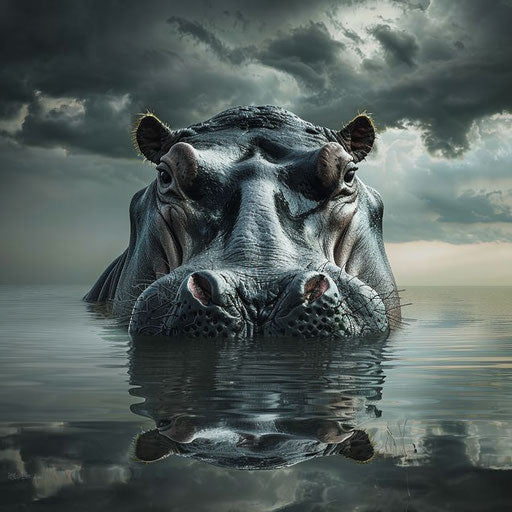 Hippo gracefully swimming in the water