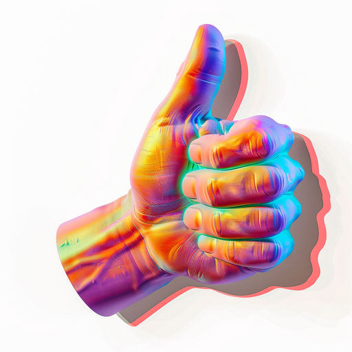 Thumbs up clipart, photo realistic style on white background
