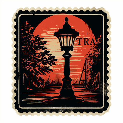 Stamp clipart in the style of Chiaroscuro Art, on white