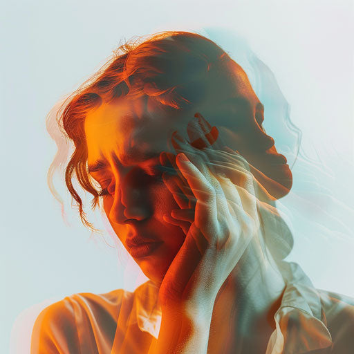 Realistic anxiety clipart on flat white background