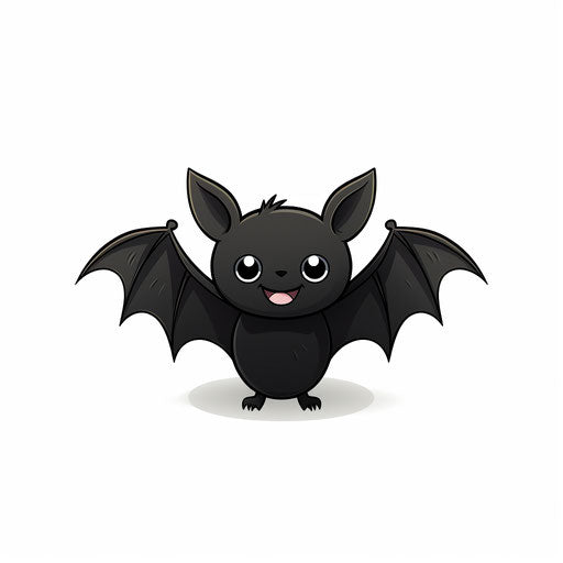 Bat illustration in Minimalist style, on a white background