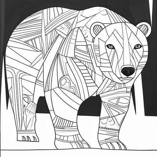 Modern abstract polar bear with bold shapes