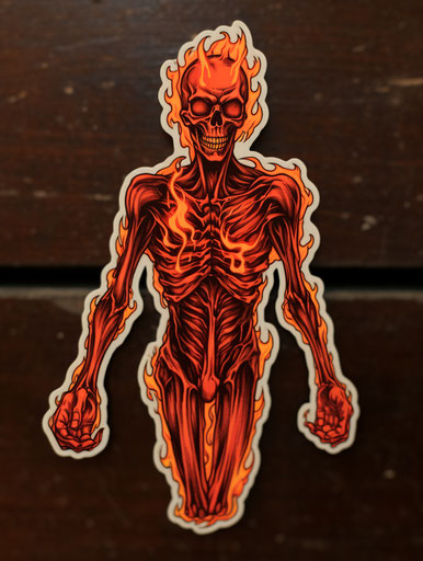 The death spirits with fire tattoo style