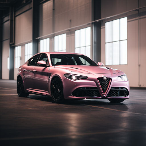 Light pink metallic classic car