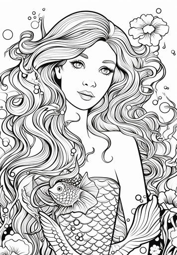 Free coloring pages for kids and adults a mermaid coloring page online